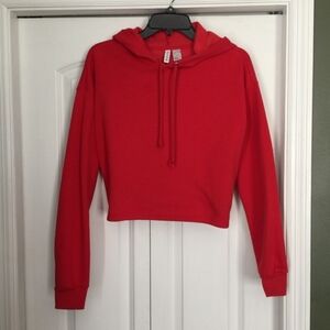 Red Cropped Hoodie